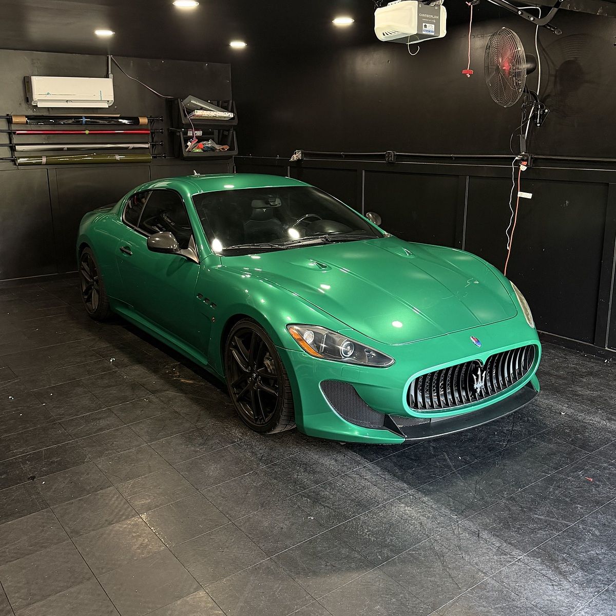 Maserati GranTurismo wrapped in gloss green